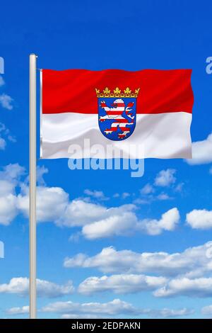 Flagge von Hessen, Handelsflagge, Deutschland, Hessen Stockfoto