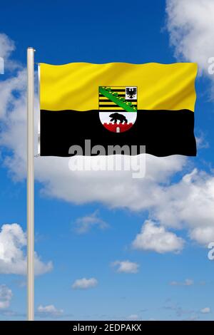 Flagge von Sachsen-Anhalt, Deutschland, Sachsen-Anhalt Stockfoto