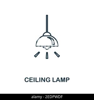Symbol für Deckenleuchte. Einfache Illustration aus der Möbelkollektion. Kreative Deckenleuchte Symbol für Web-Design, Vorlagen, Infografiken Stock Vektor