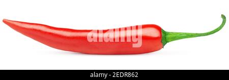 Scharfe rote Chili oder Cayennepfeffer isoliert auf weißem Hintergrund Stockfoto