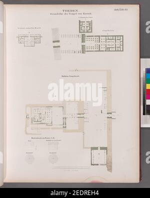 Theben (Theben)- Grundrisse der Tempel von Karnak Stockfoto