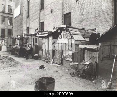 Arbeitslose und Hütten, West Houston - Mercer St., Manhattan Stockfoto