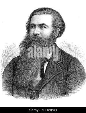 Karl Robert Eduard Hartmann, von 1862 von Hartmann, 23. Februar 1842 - 5. Juni 1906, deutscher Philosoph / Karl Robert Eduard Hartmann, seit 1862 von Hartmann, 23. Februar 1842 - 5. Juni 1906, deutscher Philosoph, Historisch, historisch, digital verbesserte Reproduktion eines Originals aus dem 19th. Jahrhundert / digitale Reproduktion einer Originalvorlage aus dem 19. Jahrhundert, Stockfoto