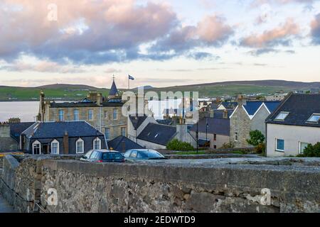 Stadtbild in Lerwick auf der Shetland Insel Stockfoto