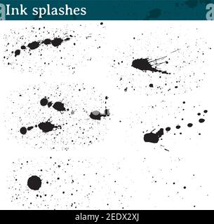 Satz von Texturen mit Tinte gespritzt, um einen grunge Blick auf Ihre Vektor-Werke zu geben. Stock Vektor