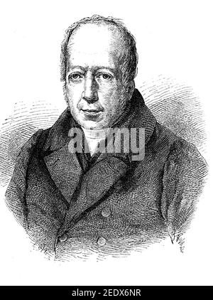 Friedrich Wilhelm Christian Carl Ferdinand von Humboldt, 22. Juni 1767 - 8. April 1835, war ein preußischer Gelehrter, Schriftsteller und Staatsmann / Friedrich Wilhelm Christian Carl Ferdinand von Humboldt, 22. Juni 1767 - 8. April 1835, war ein preußischer Gelehrter, Schriftsteller und Staatsmann, Historisch, historisch, digital verbesserte Reproduktion eines Originals aus dem 19th. Jahrhundert / digitale Reproduktion einer Originalvorlage aus dem 19. Jahrhundert, Stockfoto