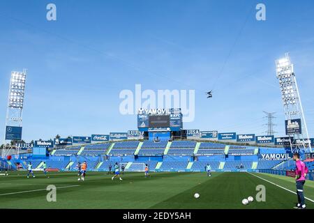 Allgemeine Ansicht während der spanischen Meisterschaft La Liga Fußballspiel zwischen Getafe CF und Real Sociedad am 14. Februar 2021 im Coliseum / LM Stockfoto