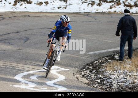 Mauri Vansevenant von Deceuninck - Quick Step während der Tour de la Provence, Etappe 3, Istres Ã¢Â&#x80;Â&#X93; Chalet Reynard ( Mont Ventoux ) am 13. Februar 2021 in BÃ©doin, Frankreich - Foto Laurent Lairys / DPPI / LiveMedia Stockfoto