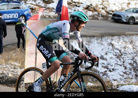 Patrick Konrad von BORA - hansgrohe während der Tour de la Provence, Etappe 3, Istres Ã¢Â&#x80;Â&#X93; Chalet Reynard ( Mont Ventoux ) am 13. Februar 2021 in BÃ©doin, Frankreich - Foto Laurent Lairys / DPPI / LiveMedia Stockfoto