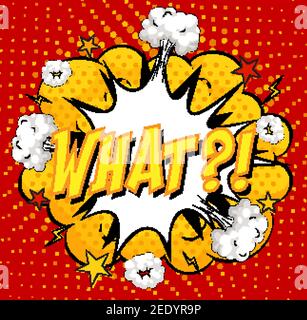 WELCHER Text auf Comic Cloud Explosion auf rotem Hintergrund Illustration Stock Vektor