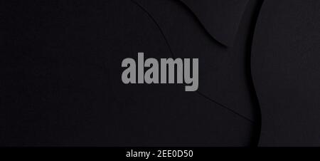 Abstrakte geometrische Form schwarz Farbe Papier Banner Hintergrund Stockfoto