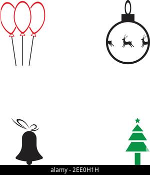 Weihnachten Vektor Symbole Illustrationen Design Vorlage - Vektor Stock Vektor