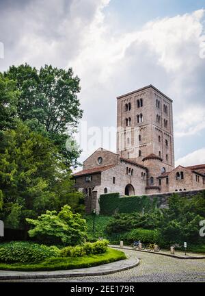 Eintritt in den Kreuzgang, Manhattan, New York City, New York, USA Stockfoto