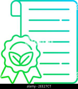 Symbol für Gradienten-Linear-Vektor für zertifizierte Materialien Stock Vektor