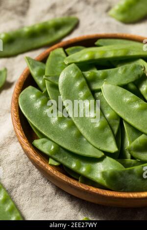 Rohe Grüne organische Schnee Erbsen bereit zu Essen Stockfoto