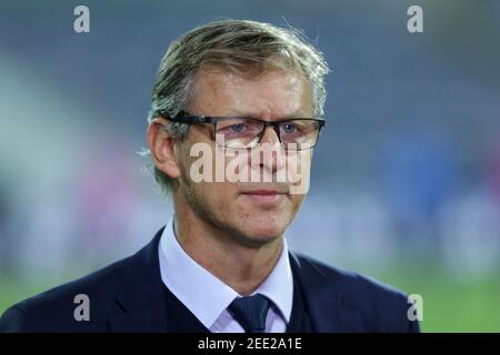 Sofia, Bulgarien - 15. November, 2020: Finnlands Trainer Markku Kanerva wird vor dem UEFA Nations League Gruppenspiel, Liga B, Gruppe 4 zwischen den Spielen gesehen Stockfoto