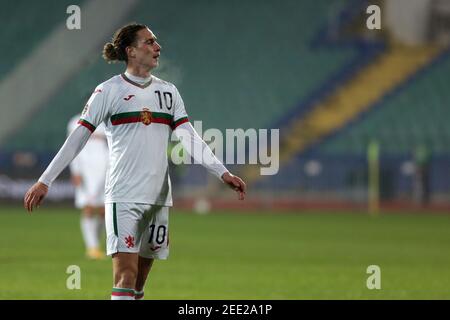 Sofia, Bulgarien - 15. November, 2020: Bulgariens Bozhidar Kraev reagiert während der UEFA Nations League Gruppenphase, Liga B, Gruppe 4 Spiel zwischen Bulg Stockfoto