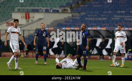 Sofia, Bulgarien - 15. November 2020: Finnlands Nikolai Alho reagiert während der UEFA Nations League Gruppenphase, Liga B, Gruppe 4 Spiel zwischen Bulgari Stockfoto