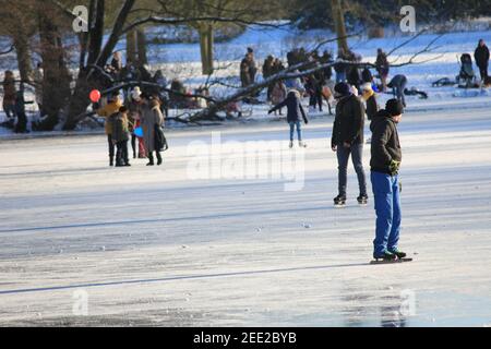 Winter im Stadtpark Staddijk Stockfoto