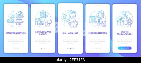 Verbesserte Wasserqualität Onboarding mobile App Seite Bildschirm mit Konzepten Stock Vektor