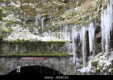 Grabstein Tunnel auf dem Monsal Trail in Derbyshire Stockfoto