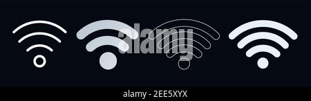 Wifi Wireless-LAN-Signal Flachbild Symbole für Anwendungen oder Websites - Auf weißen Isoliert Stock Vektor