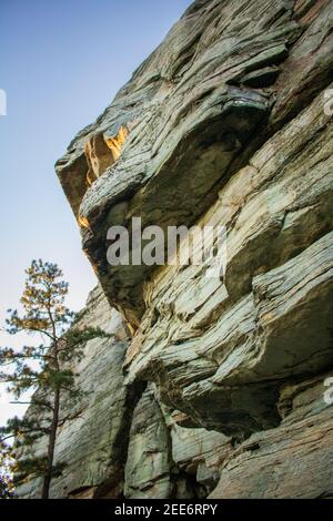 Blick auf Pilot Mountain State Park, North Carolina Stockfoto