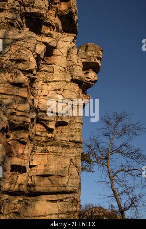 Blick auf Pilot Mountain State Park, North Carolina Stockfoto