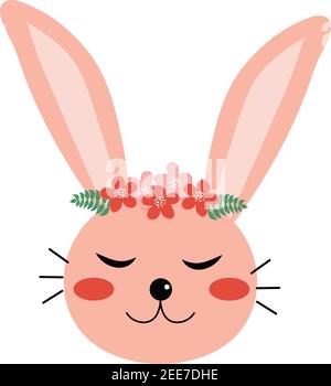 Happy Easter Bunny Vektor-Illustration. Niedlichen Kaninchen Cartoon-Charakter. Stock Vektor