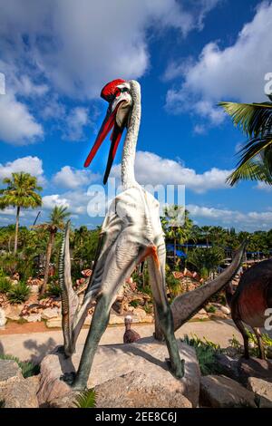 Nong Nooch Garden, PATTAYA, THAILAND - 1. April 2020: Dinosaur Valley? In Nong Nooch Tropical Botanical Garden, Pattaya, Thailand. Stockfoto