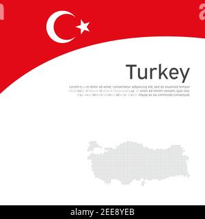 Abstrakte türkei Flagge, Mosaikkarte. Kreativer Hintergrund für die Gestaltung patriotischer türkischer Weihnachtskarten. Nationales Plakat. Cover, Banner in Nationalfarben Stock Vektor