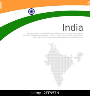 Abstrakt winkende Flagge Indiens. Kreative Hintergrund für indien patriotischen Urlaub Karte Design. National Poster. Patriotisches Cover des Staates indien, Flyer. Vect Stock Vektor