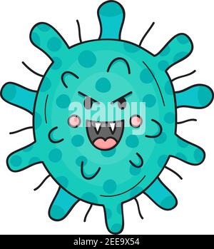 Niedliche Virus Organismus Vektor-Illustration Stock Vektor