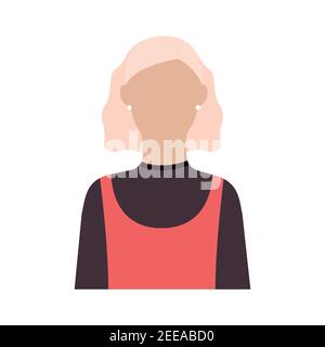 Blonde Mädchen Symbol Vektor Illustration flache Design Stock Vektor