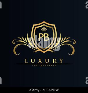 Buchstaben Initial mit Royal Template.elegant mit Krone Logo Vektor, Kreative Schriftzug Logo Vektor Illustration. Stock Vektor