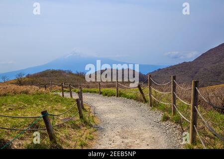 Ashi-See und Mt. Hakone in Hakone, Japan Stockfoto