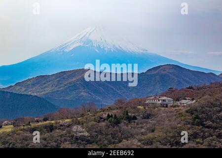 Mt. Fuji vom Aussichtspunkt Komagatake am Mt. Komagatake in Hakone Stadt, Kanagawa, Japan. Stockfoto