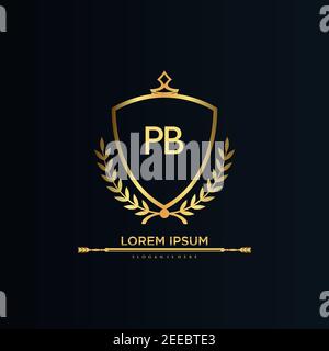 Buchstaben Initial mit Royal Template.elegant mit Krone Logo Vektor, Kreative Schriftzug Logo Vektor Illustration. Stock Vektor