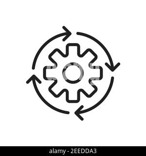 Workflow Umriss Icon Vektor bearbeitbare Kontur für Grafik-Design, Logo, Website, Social Media, mobile App, ui Illustration Stock Vektor