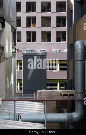 Hochhäuser im Stadtzentrum von Wellington, Nordinsel, Neuseeland Stockfoto