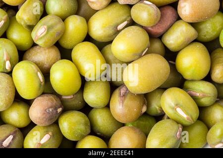 Erbsen, Mungbohne als Hintergrund Nahaufnahme Makro Stockfoto