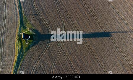 Pitstone Windmill, Buckinghamshire, aus der Luft Stockfoto