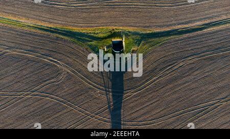 Pitstone Windmill, Buckinghamshire, aus der Luft Stockfoto