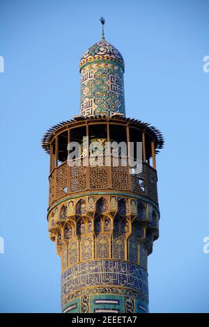 Detail der Imam-Moschee (auch genannt Shah Moschee) in Isfahan, Iran Stockfoto