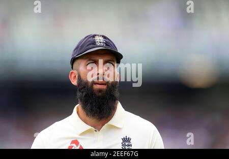 Aktenfoto vom 04-08-2019 von Englands Moeen Ali. Ausgabedatum: Dienstag, 16. Februar 2021. Stockfoto