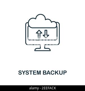 Symbol für Systemsicherung. Einfaches Element aus der Sammlung der Internetsicherheit. Creative System Backup-Symbol für Web-Design, Vorlagen, Infografiken und vieles mehr Stock Vektor