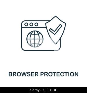 Symbol für Browserschutz. Einfaches Element aus der Sammlung der Internetsicherheit. Creative Browser Protection Symbol für Web-Design, Vorlagen, Infografiken Stock Vektor