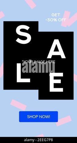 Verkauf ästhetische Vorlage für Social Media Geschichten. Vektorgrafik Stock Vektor