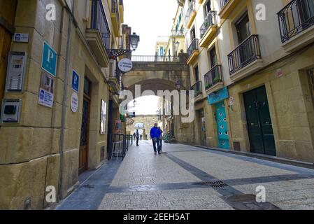 2020 02, San Sebastian - Spanien. Die leeren Straßen der Stadt San-Sebastian in Spanien während der Sperre durch die Covid-19 Pandemie auferlegt Stockfoto