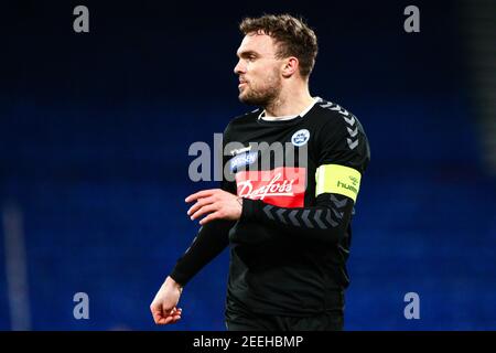 Kopenhagen, Dänemark. Februar 2021, 15th. Pierre Kanstrup (12) von SoenderjyskE im Superliga-Spiel 3F zwischen dem FC Kopenhagen und SoenderjyskE in Parken, Kopenhagen. (Foto Kredit: Gonzales Foto/Alamy Live News Stockfoto